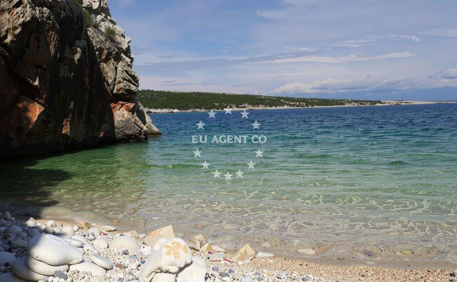 Sea and coastal view of Uvala Krtaca in Belej 40, Belej