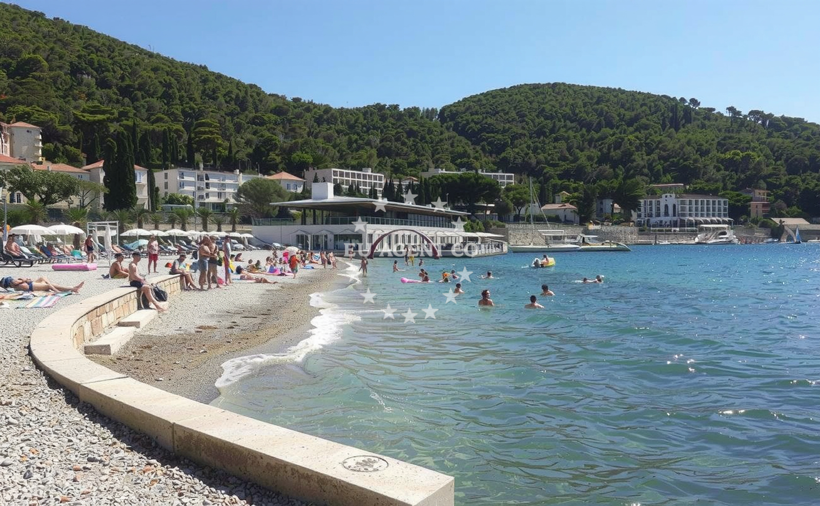 Additional view of Uvala Lapad beach in Masarykov put 3D, Dubrovnik
