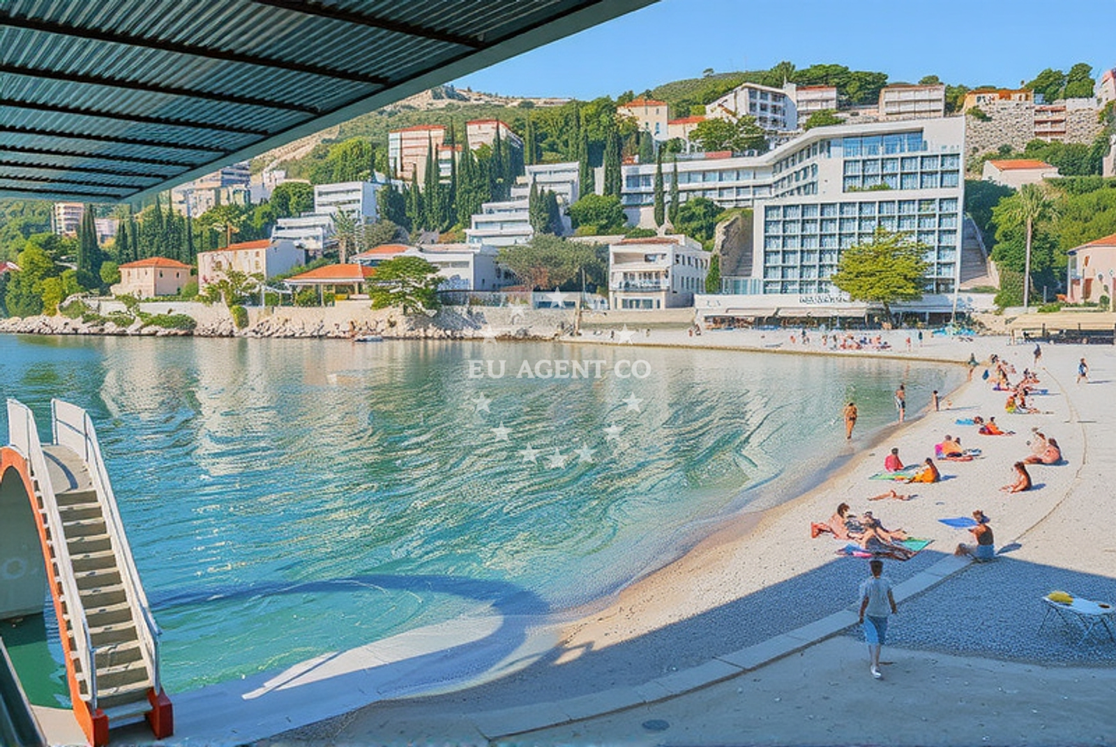 Additional view of Uvala Lapad beach in Masarykov put 3D, Dubrovnik