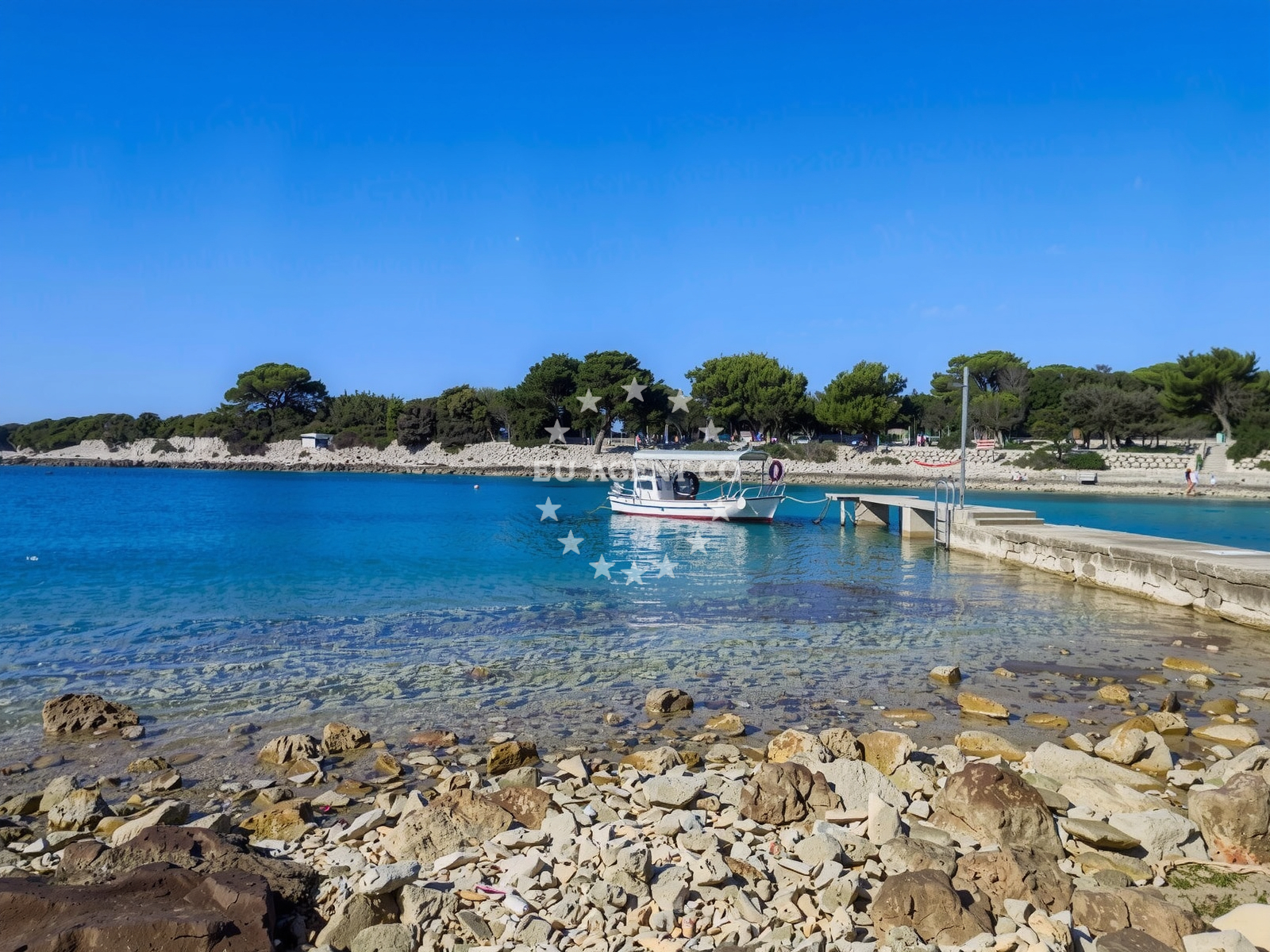 Sea and coastal view of Uvala Lucice in , Punta Križa