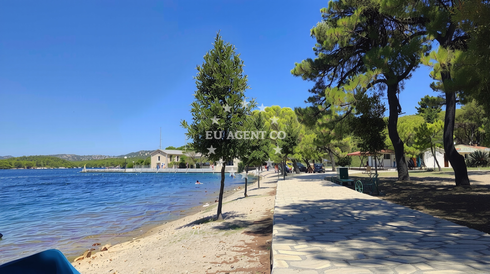 Beach facilities and surroundings at Uvala Minerska bay in Jadrija IV/50, Jadrija