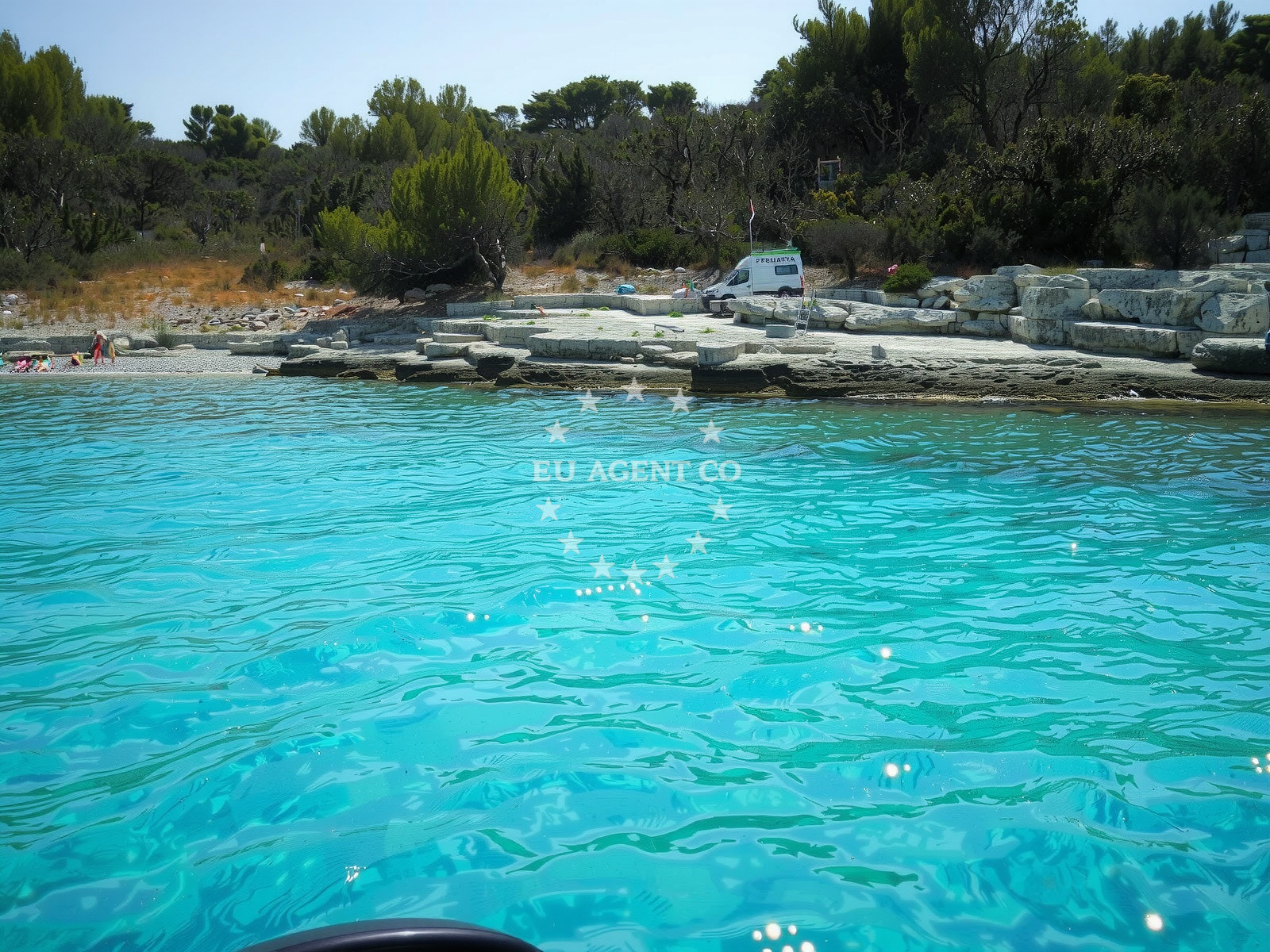 Beach facilities and surroundings at Uvala Nova Posta in , Jelsa