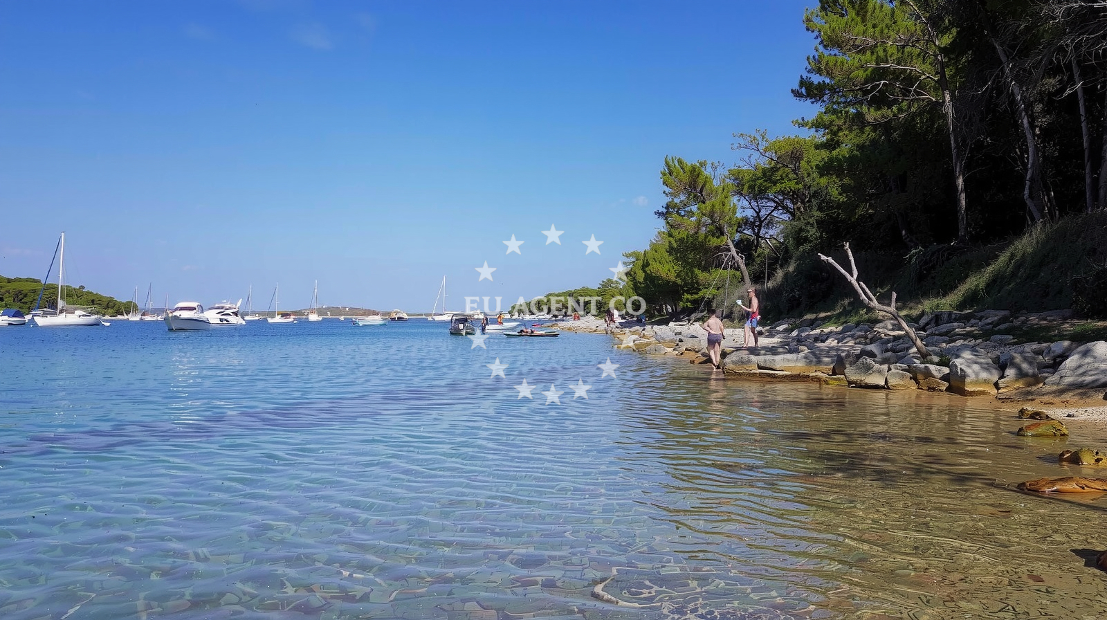 Shoreline and swimming area at Uvala Portic in Selo 182, Premantura