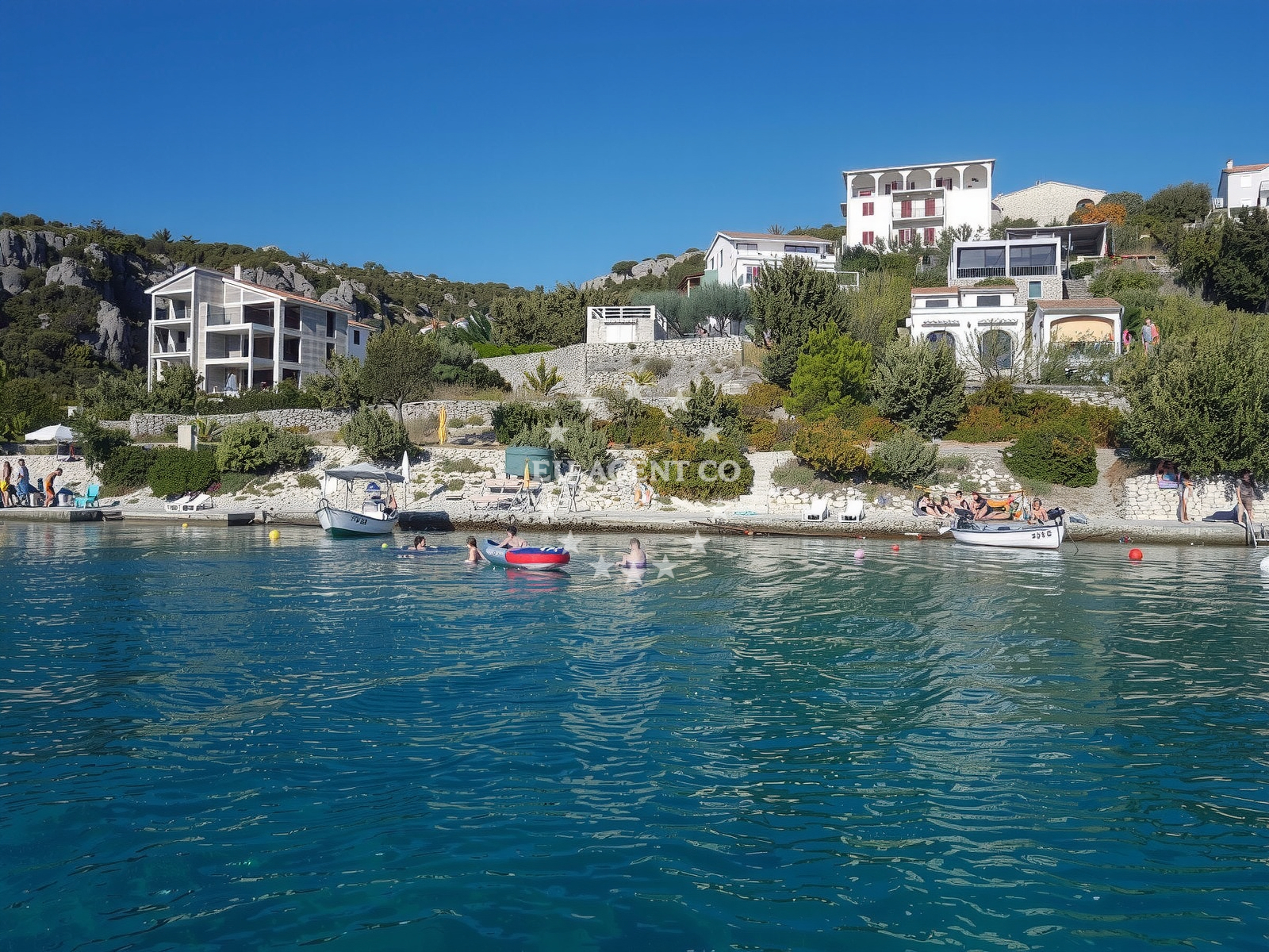 Shoreline and swimming area at Uvala Sicenica II in Koprivica 5, Sevid