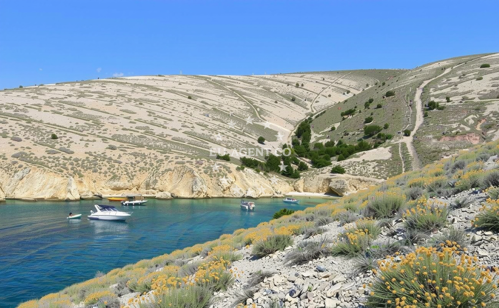 Beach facilities and surroundings at Uvala Stara Baska II in Vela Draga 21, Punat, Punat
