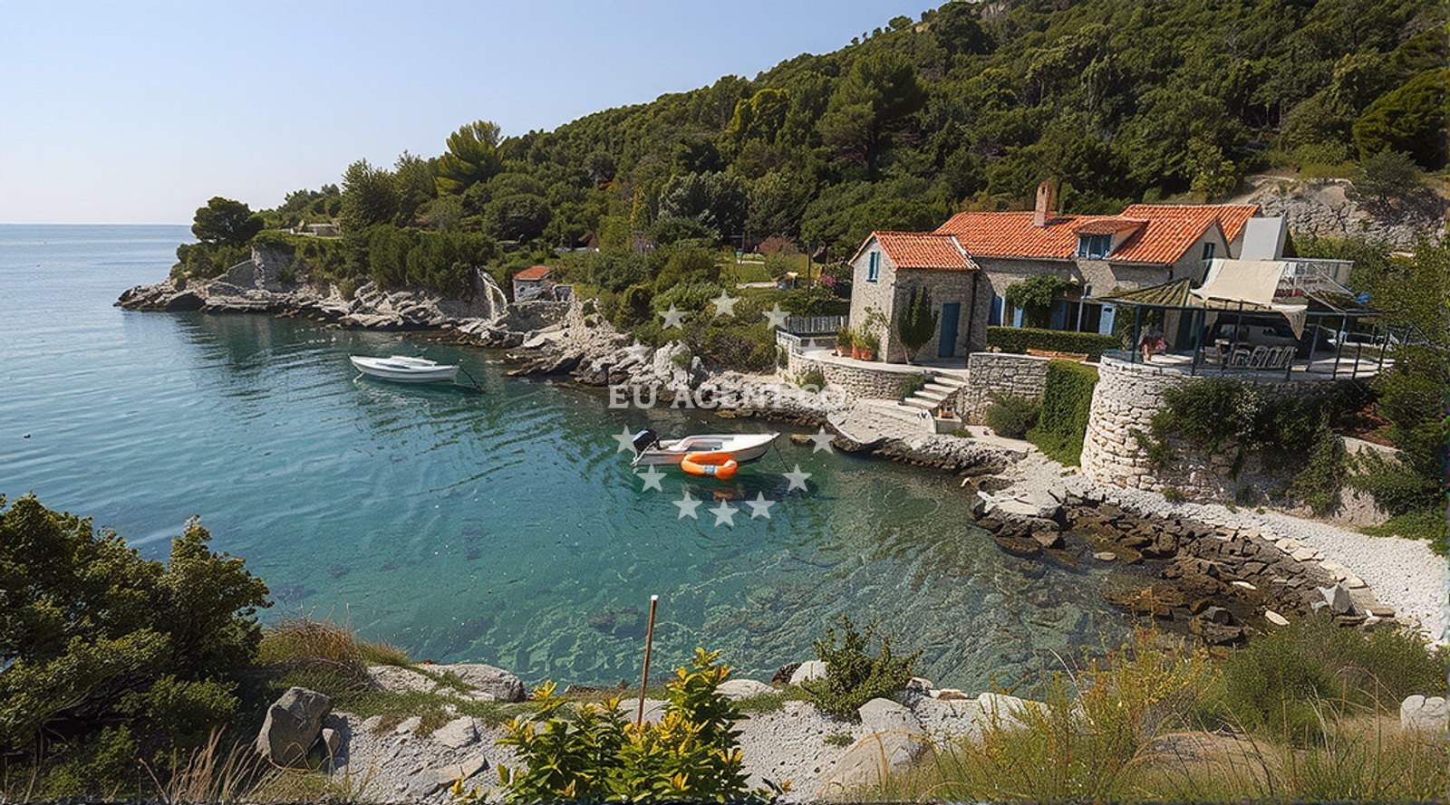 Sea and coastal view of Uvala Tatinja in 1 Podkuća, Grohote