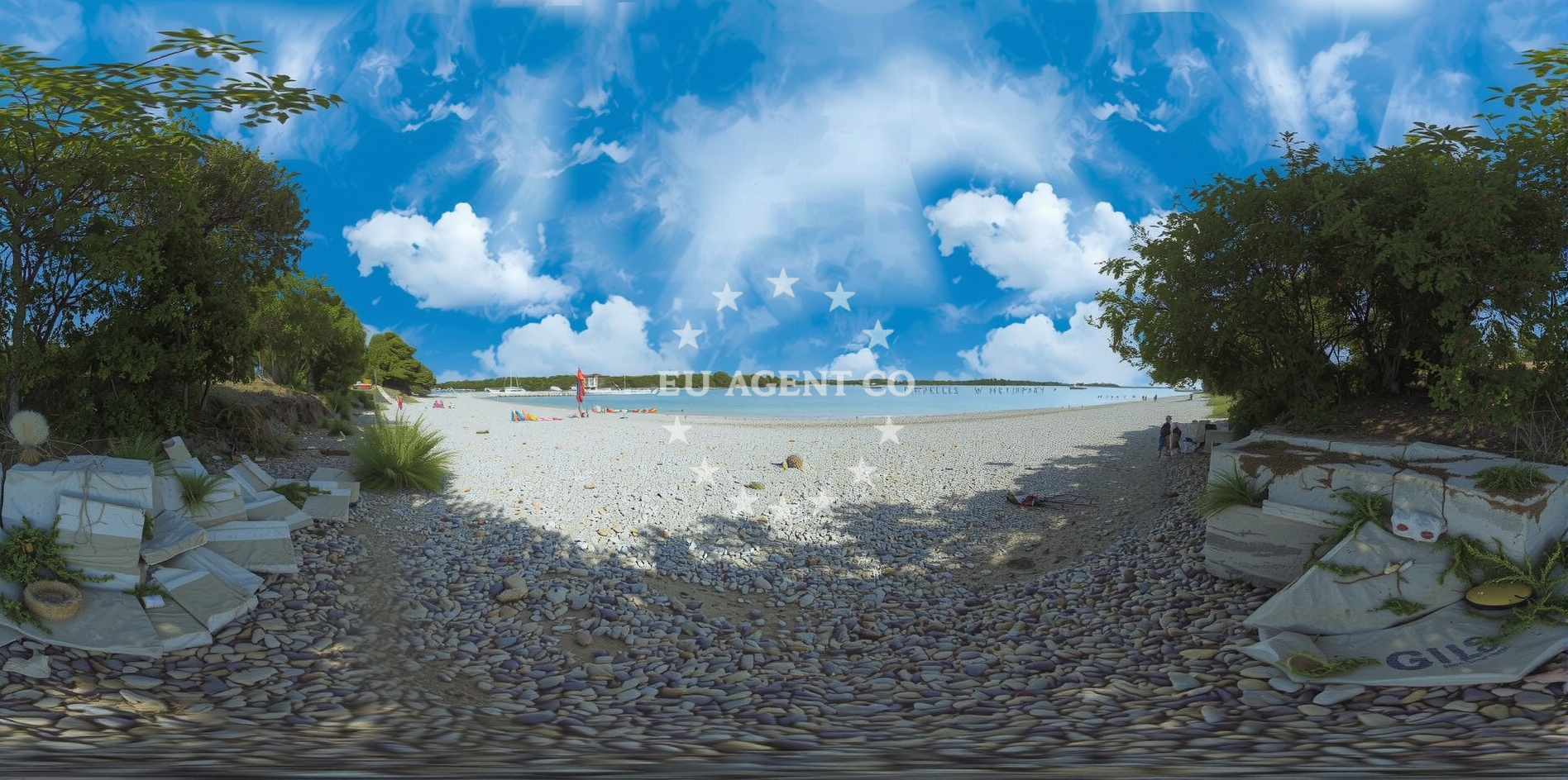 Shoreline and swimming area at Vabriga beach in Camping Solaris 1, Poreč