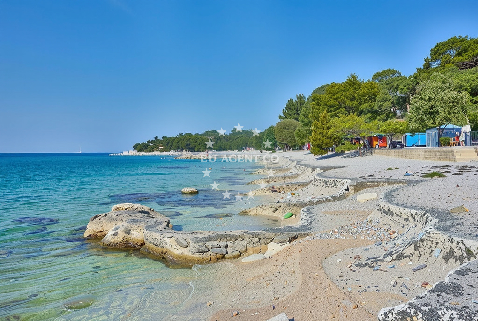 Sea and coastal view of Val de Lesso (Borik), Rovinj in Val de Lesso (Borik)