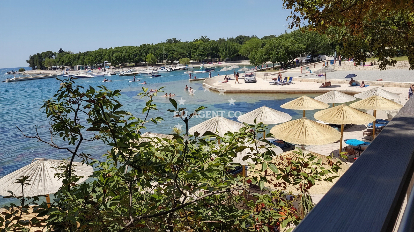 Overview of Vala beach in Bijela uvala, Poreč