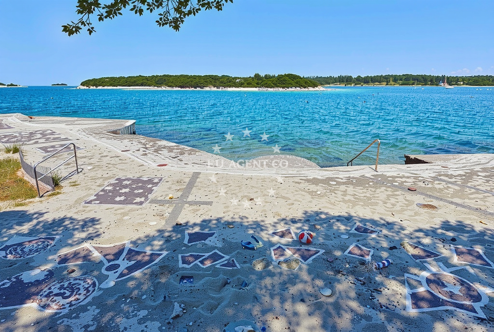 Shoreline and swimming area at Vala, Vrsar in Vala