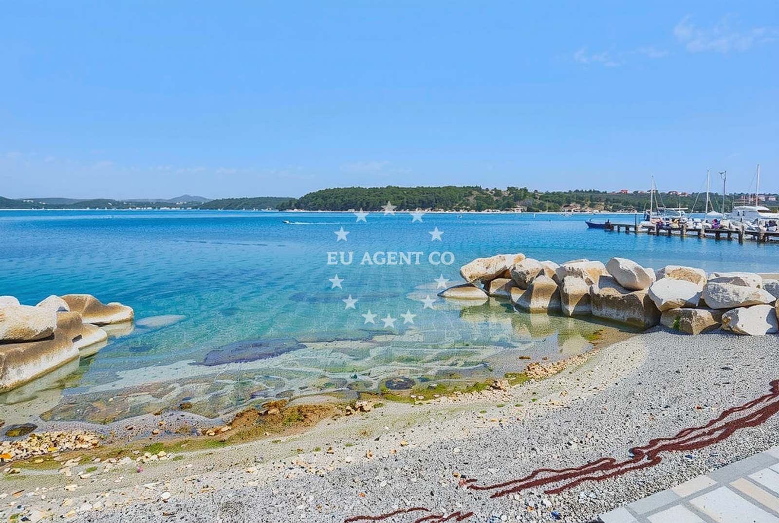 Sea and coastal view of Valeta, Vabriga in Valeta