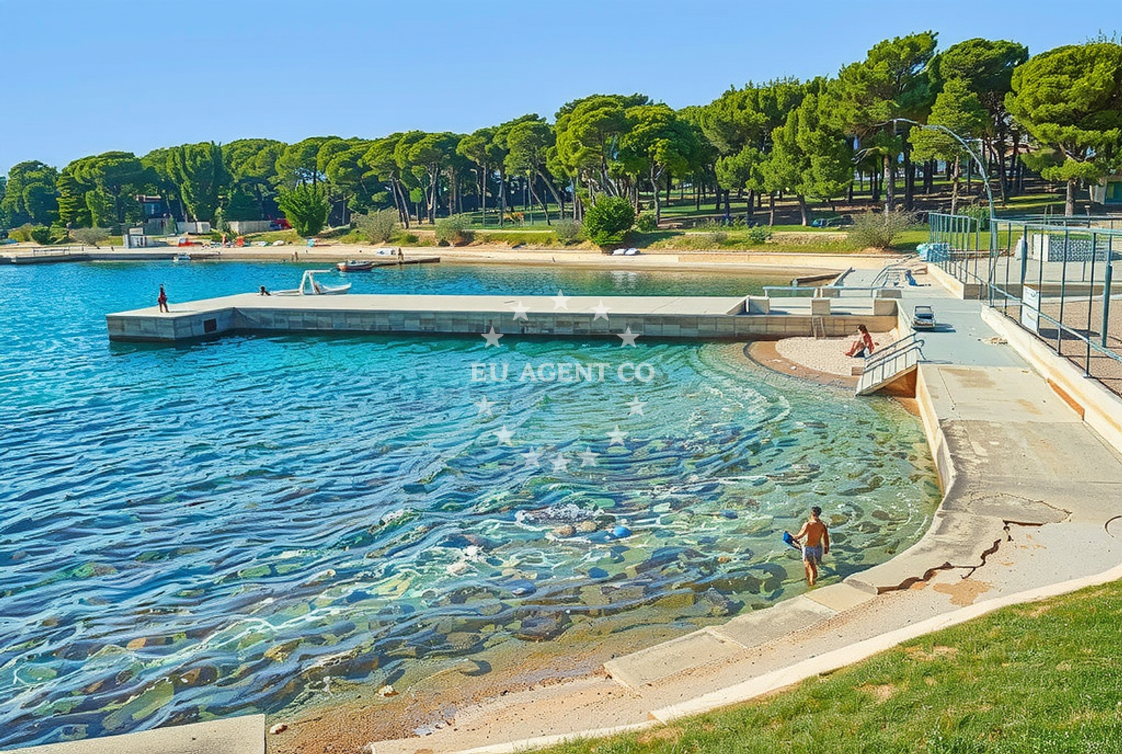 Shoreline and swimming area at Valkane (Zelenika), Pula in Valkane (Zelenika)