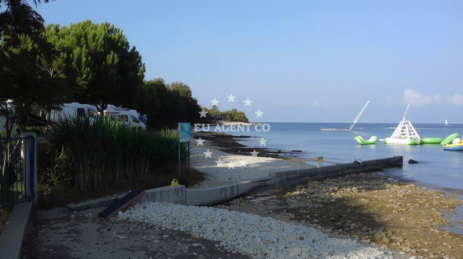 Sea and coastal view of Valovine beach in Stoja 37, Pula