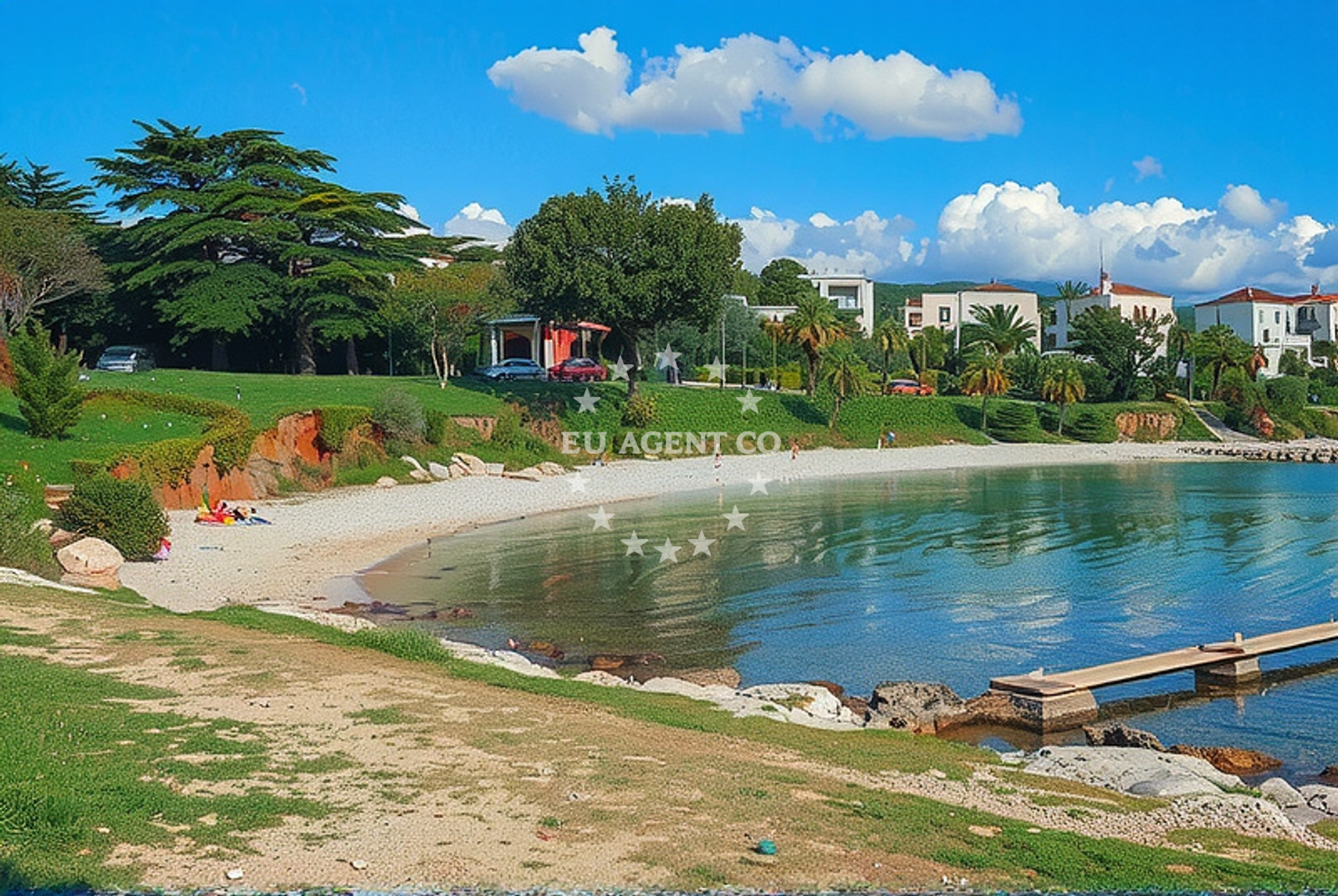 Shoreline and swimming area at Valovine zapad, Pula in Valovine zapad