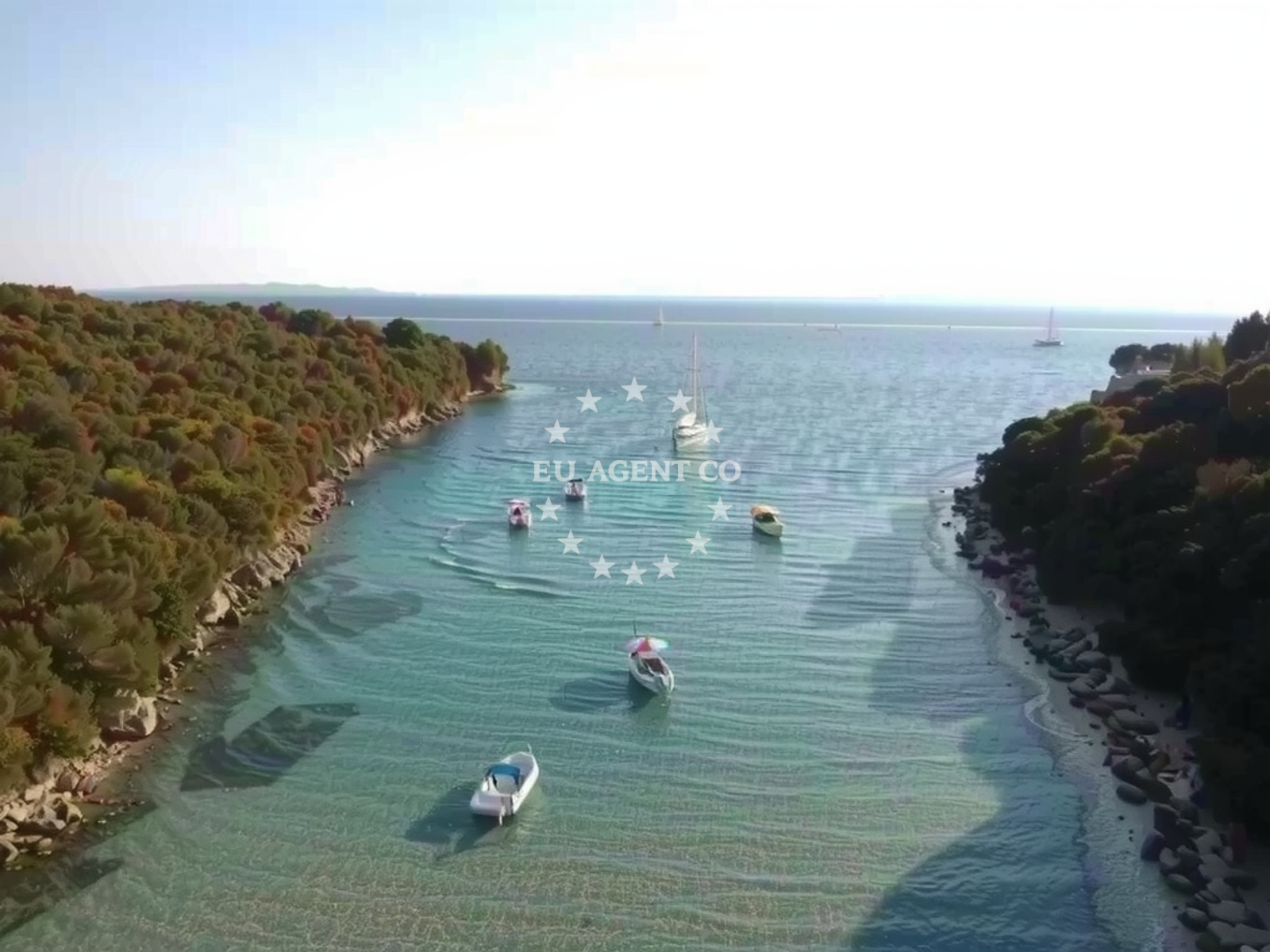 Sea and coastal view of Valsika beach in 100 Kampor, Rab