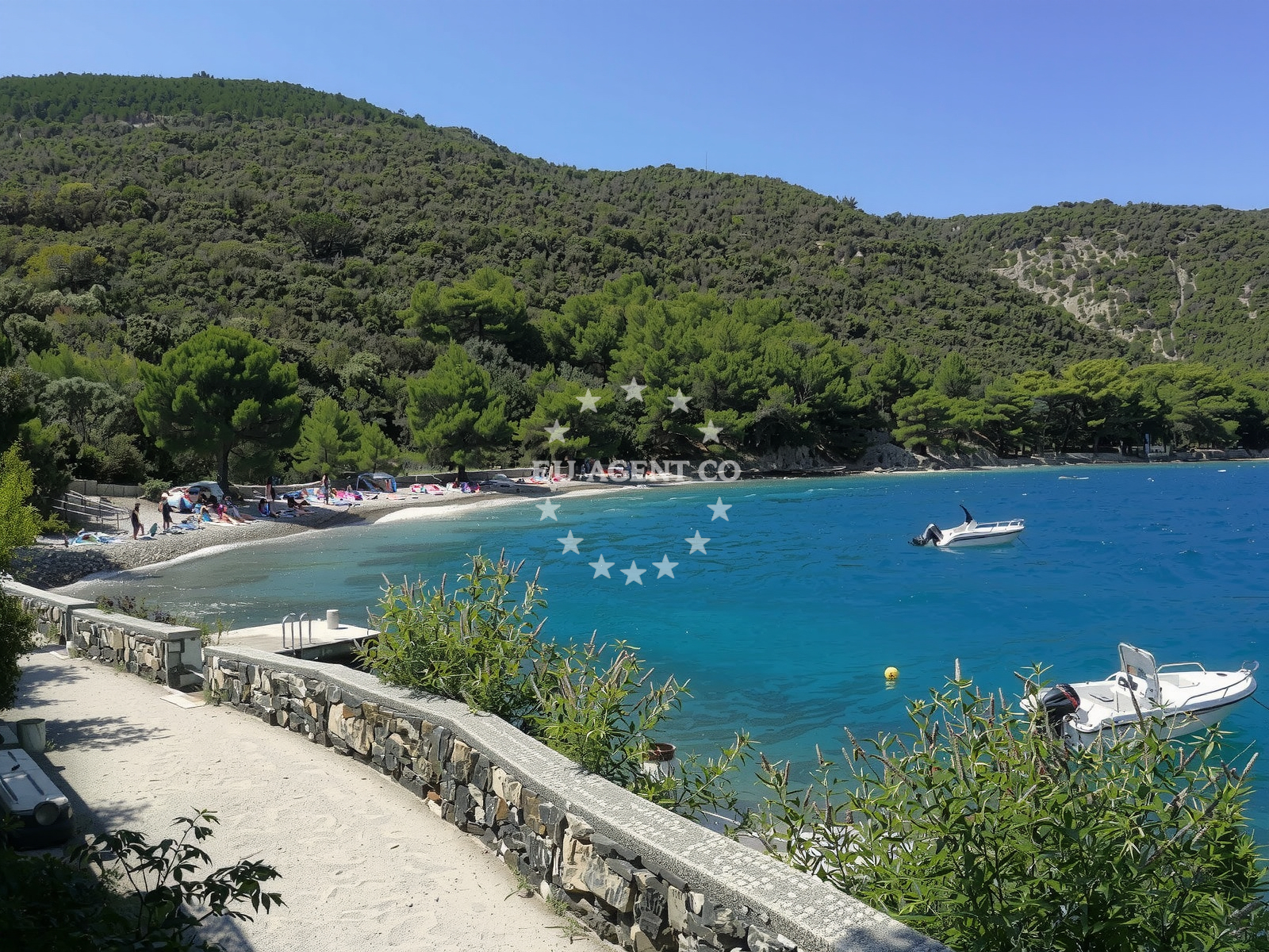 Sea and coastal view of Valun beach in Valun 52 Valun, Valun