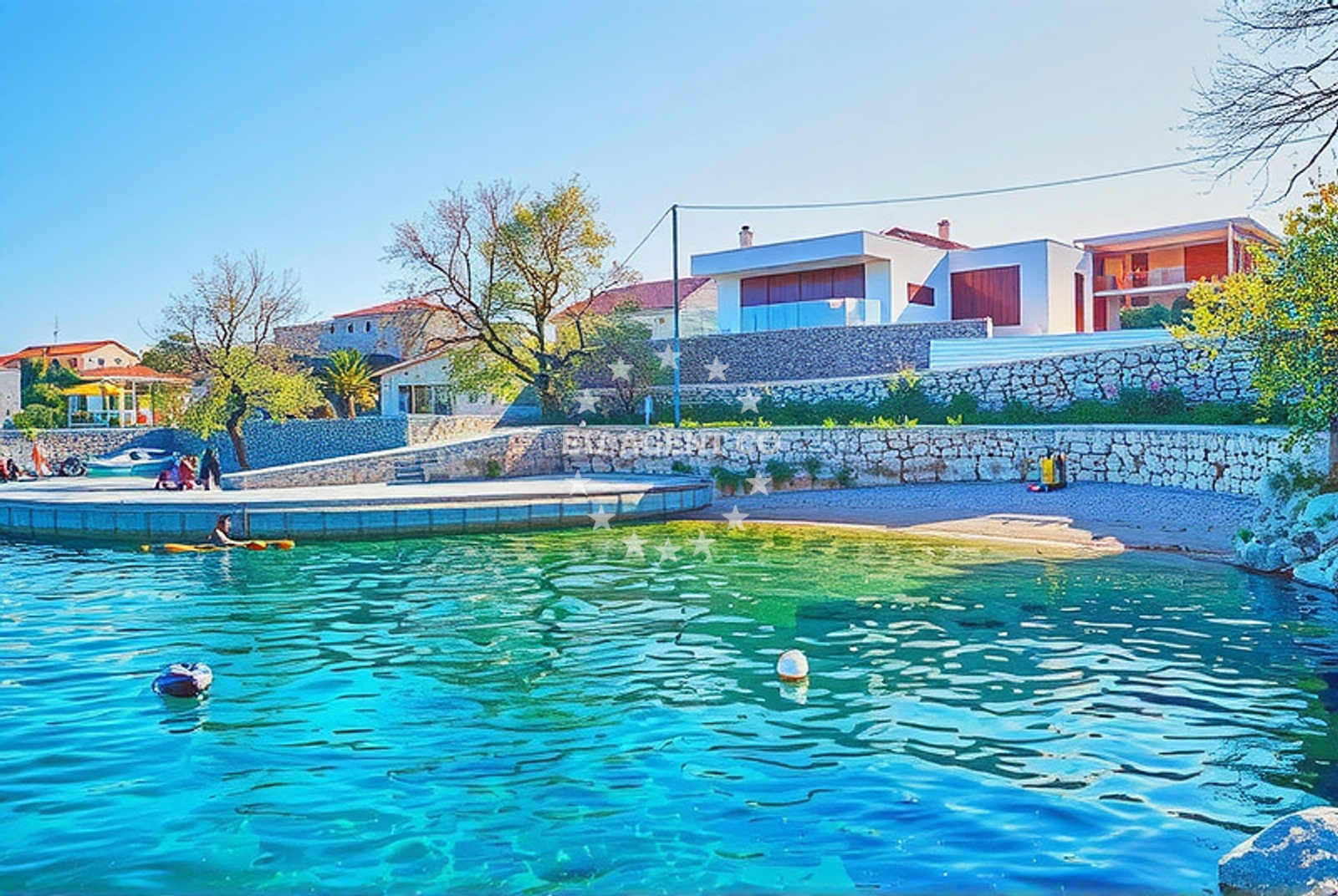 Shoreline and swimming area at Vantačić zapad, Vantačići (Krk) in Vantačić zapad
