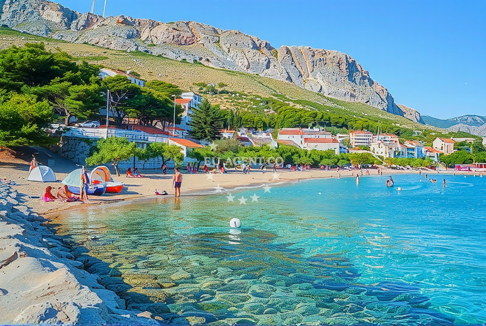Beach facilities and surroundings at Vavlje, Duće in Vavlje
