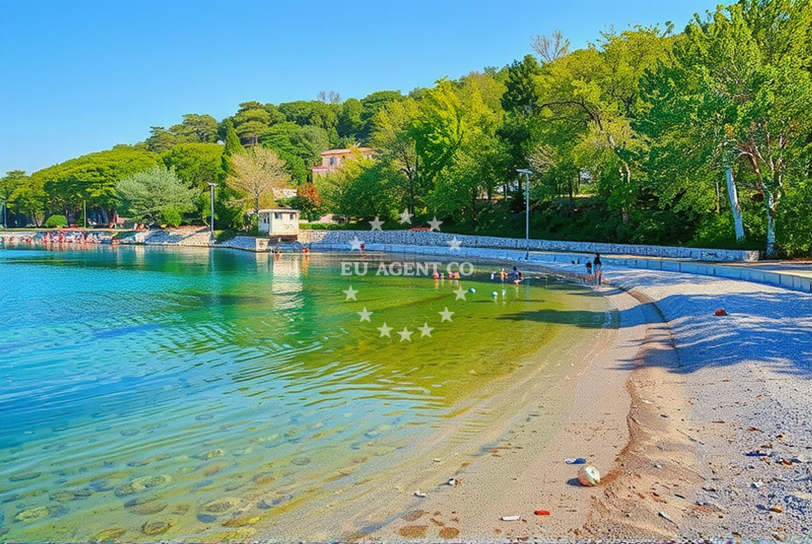 Shoreline and swimming area at Večja, Omišalj (Krk) in Večja
