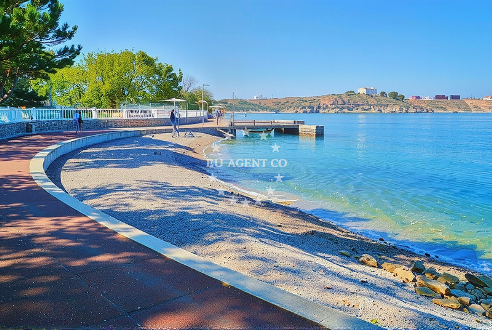 Beach facilities and surroundings at Večja, Omišalj (Krk) in Večja