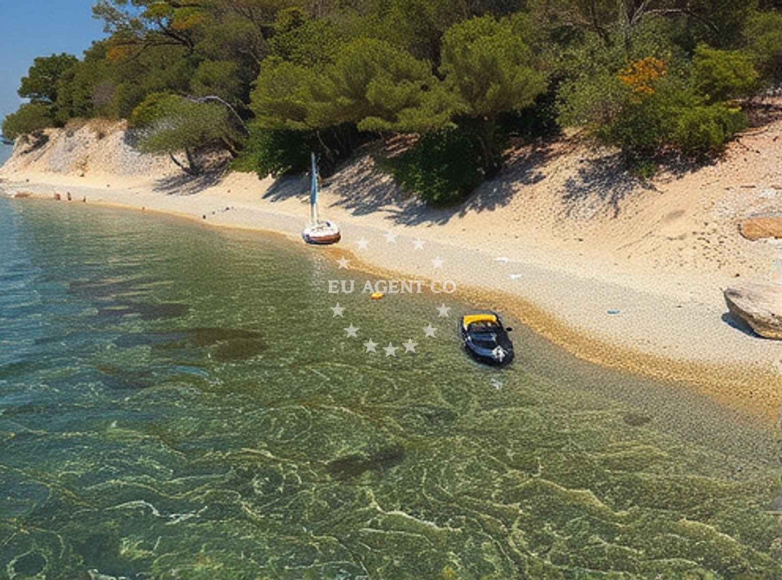 Beach facilities and surroundings at Vedrana beach in Mlin IV 27, Milna