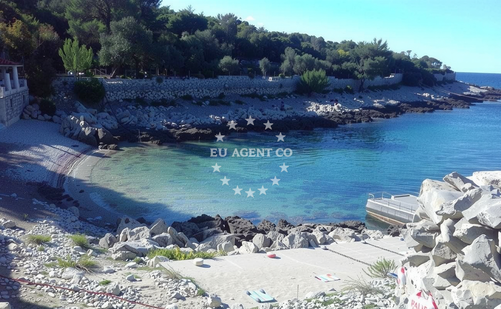Beach facilities and surroundings at Vela Draga in Obala maršala Tita 35, Veli Lošinj