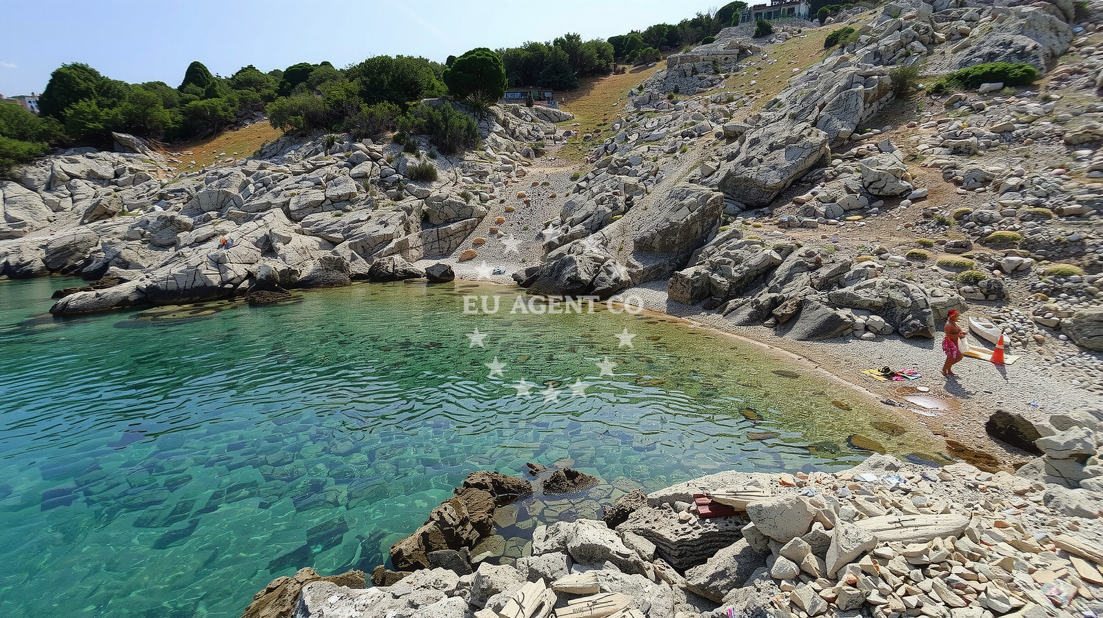 Overview of Vela Draga Beach in Lopar 30 A, Lopar