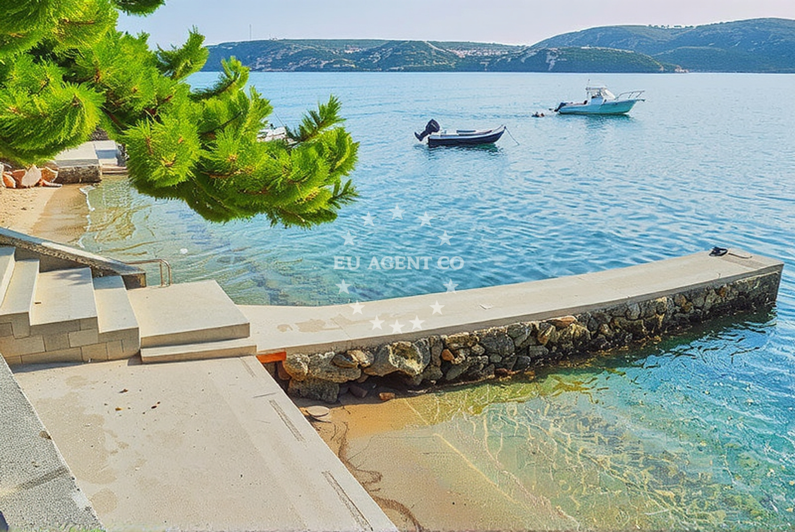 Sea and coastal view of Vela draga, Stara Novalja (Pag) in Vela draga