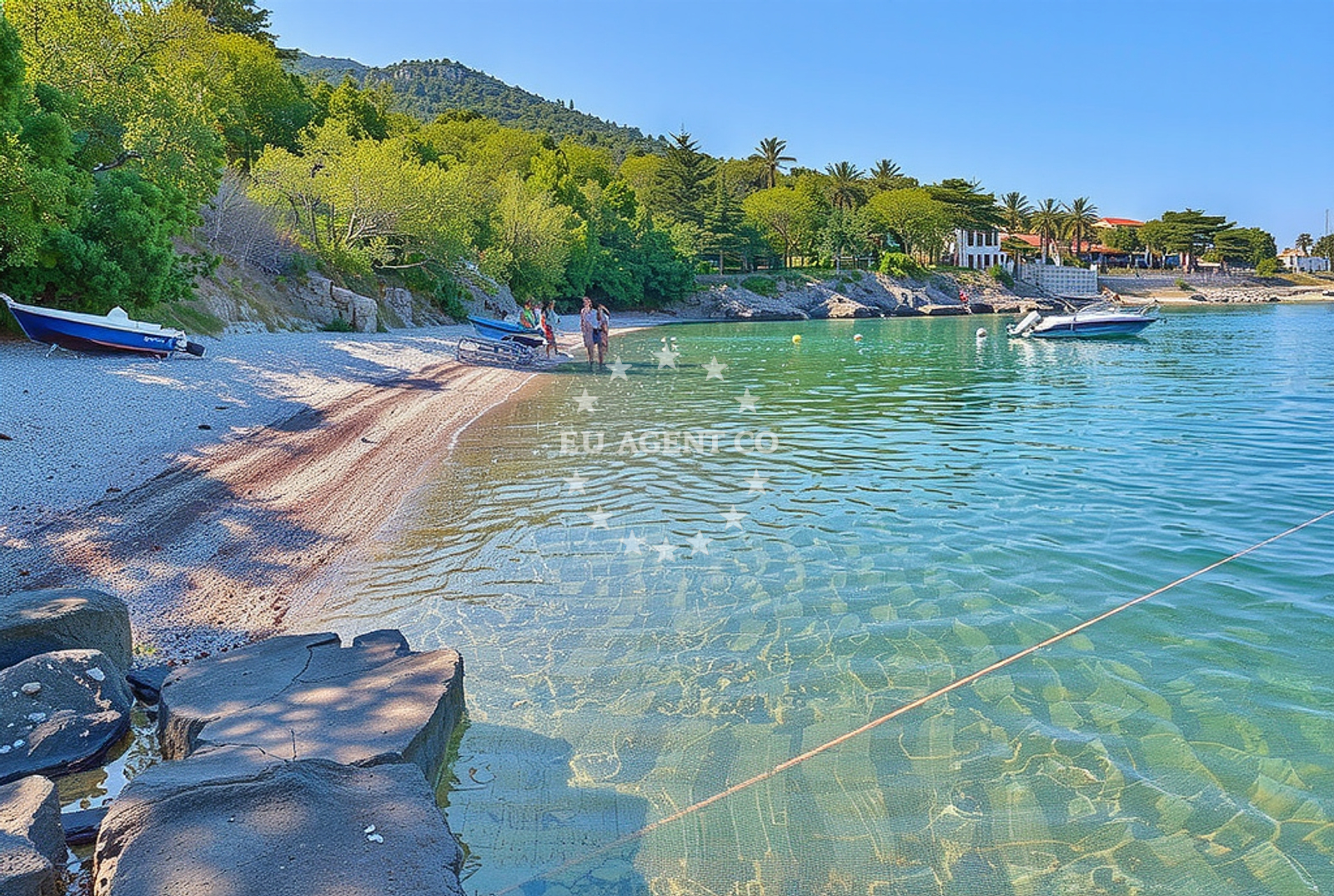 Shoreline and swimming area at Vela Grabova jug, Sveti Juraj in Vela Grabova jug
