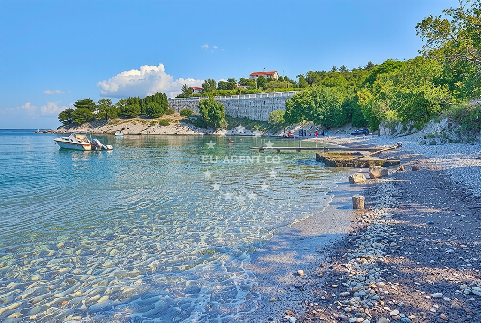 Beach facilities and surroundings at Vela Grabova jug, Sveti Juraj in Vela Grabova jug