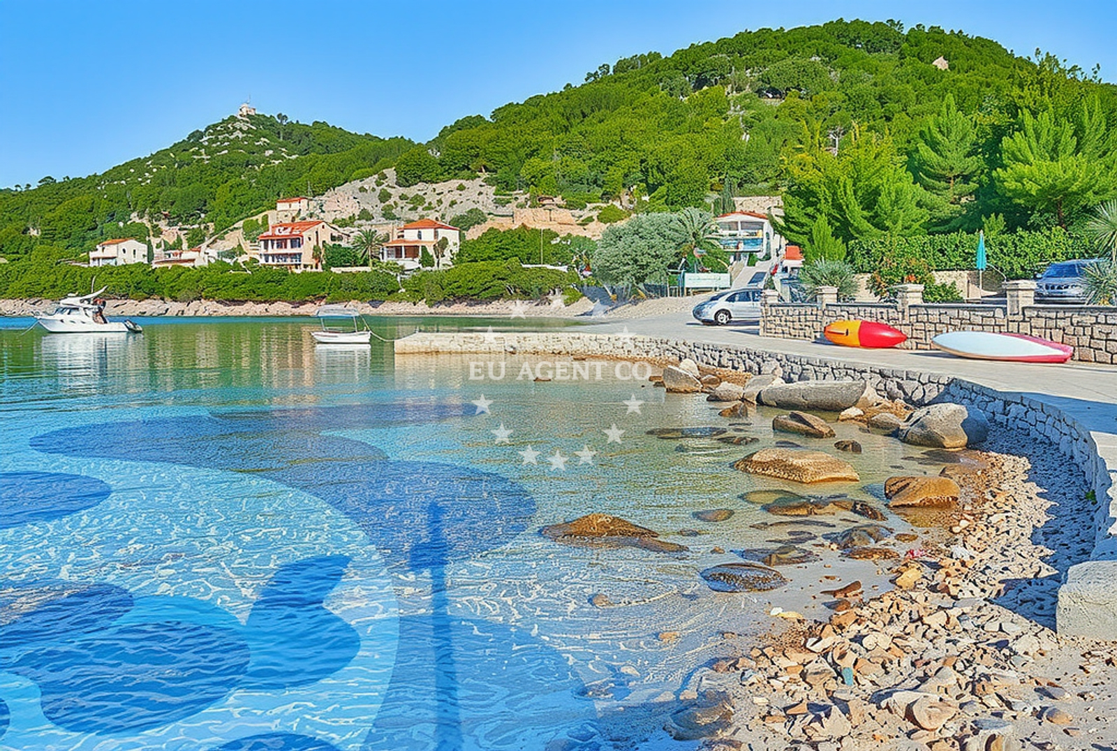 Beach facilities and surroundings at Vela Gršćica istok, Blato (Korčula) in Vela Gršćica istok