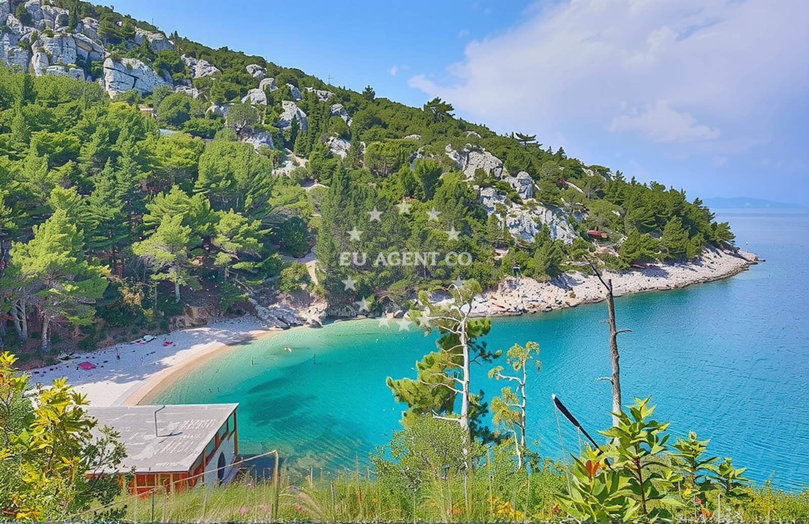 Beach facilities and surroundings at Vela pogorila, Bogomolje (Hvar) in Vela pogorila