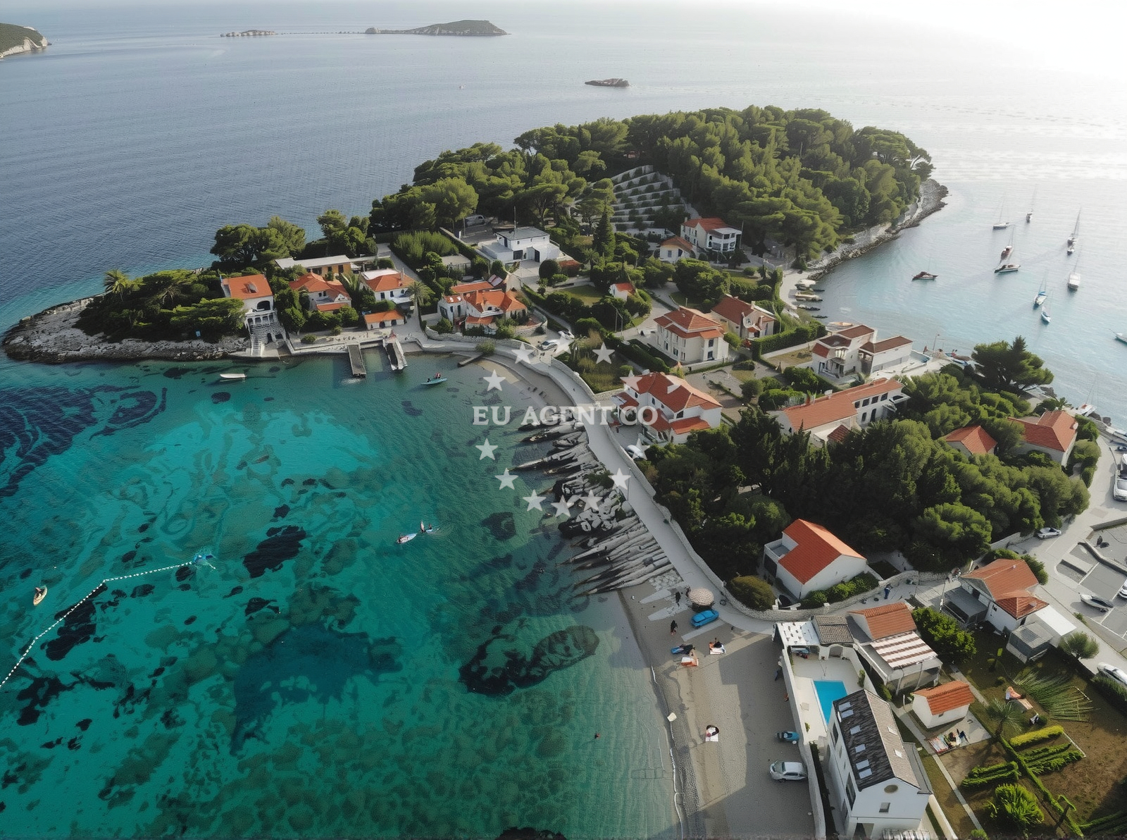 Sea and coastal view of Vela Prizba beach in 20217, Blato, Croatia, Prizba