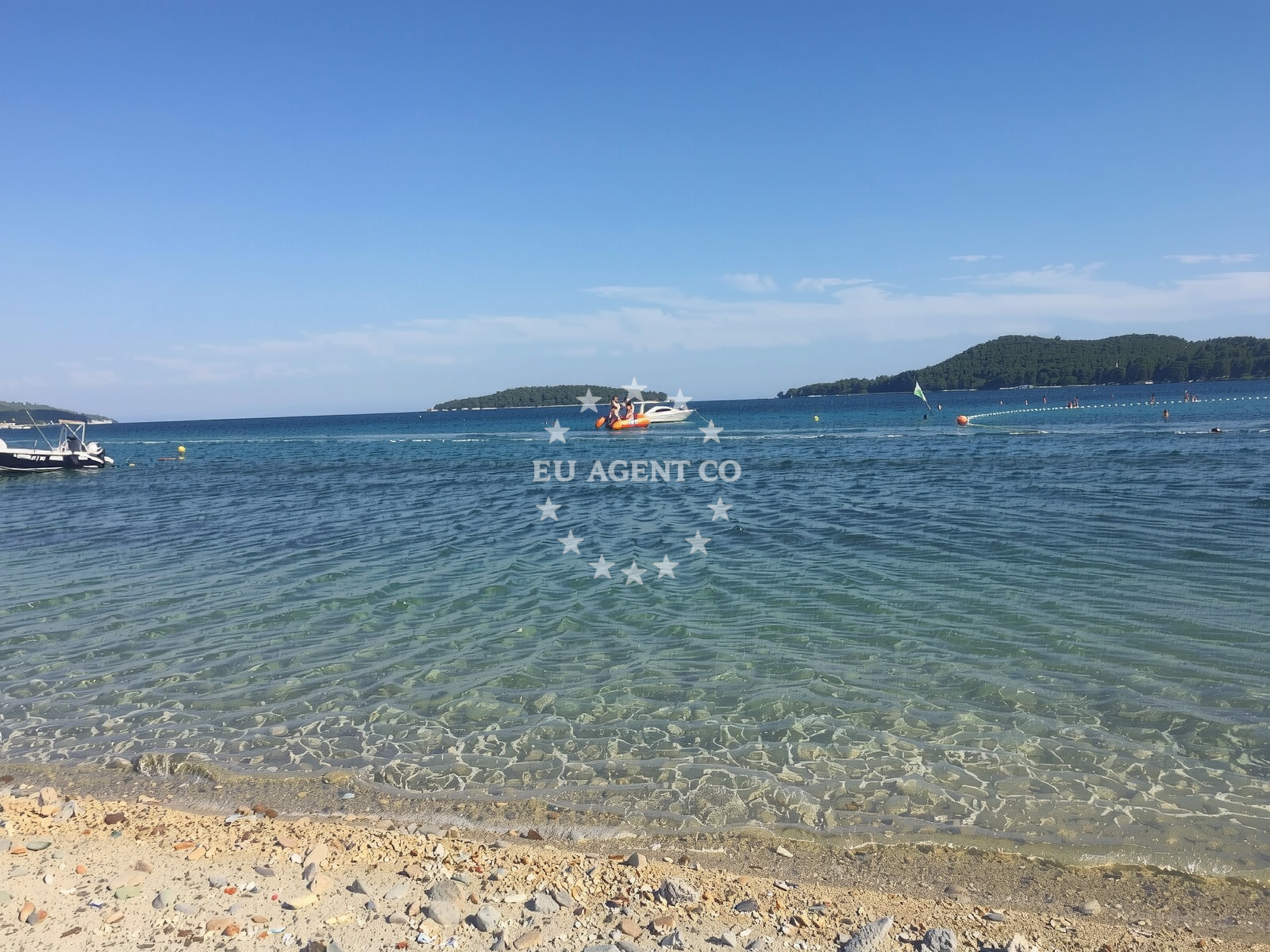 Beach facilities and surroundings at Vela Prizba beach in 20217, Blato, Croatia, Prizba