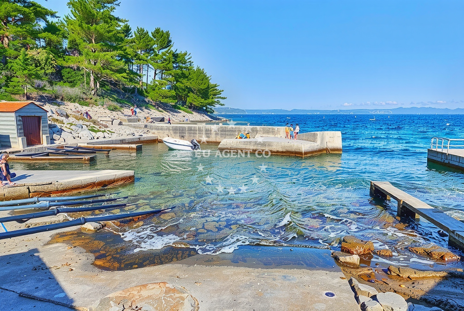 Shoreline and swimming area at Vela Žukova, Blato (Korčula) in Vela Žukova