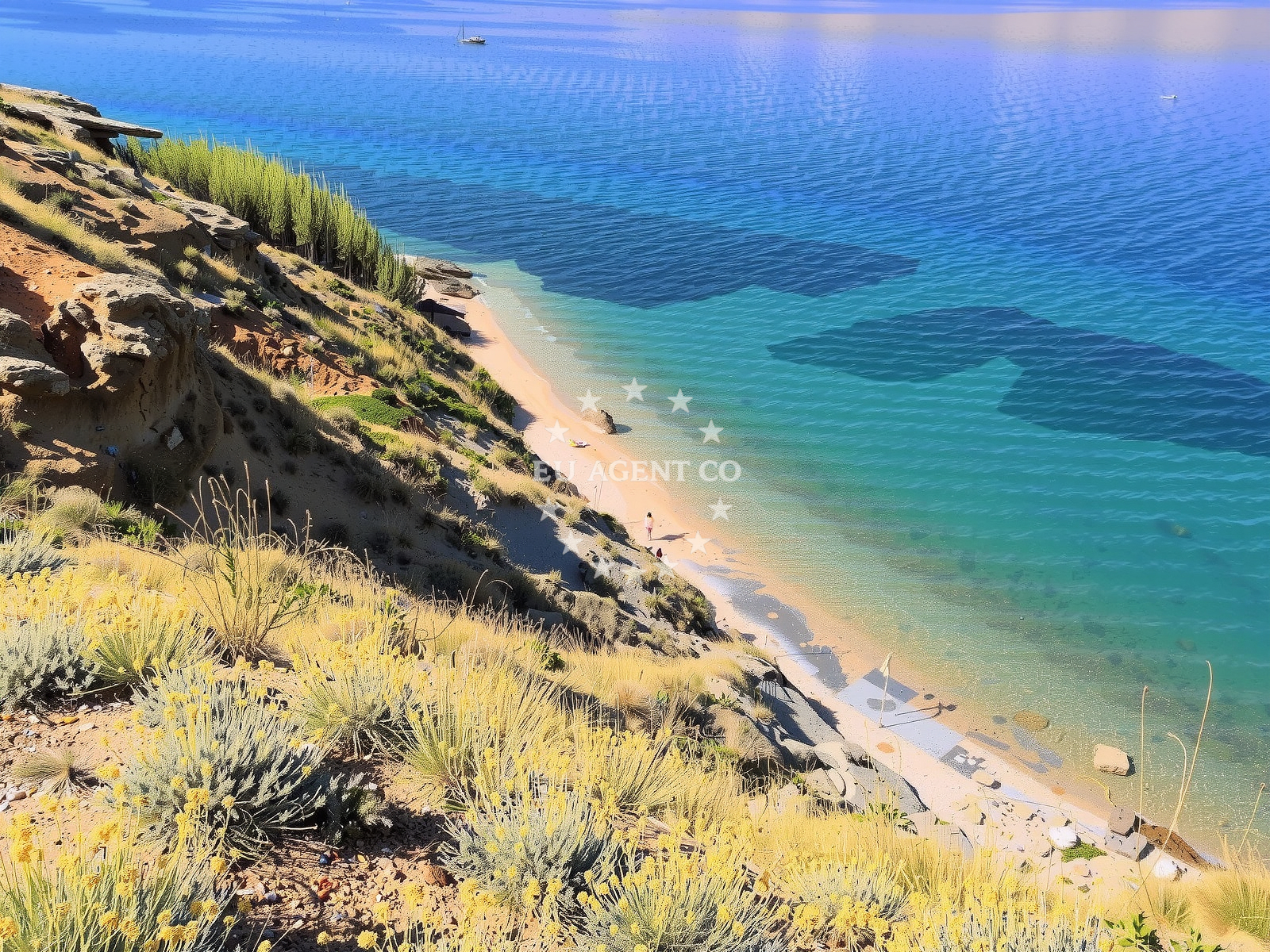 Shoreline and swimming area at Veli-Bok beach in Dubrovačka ul. 22, Pag