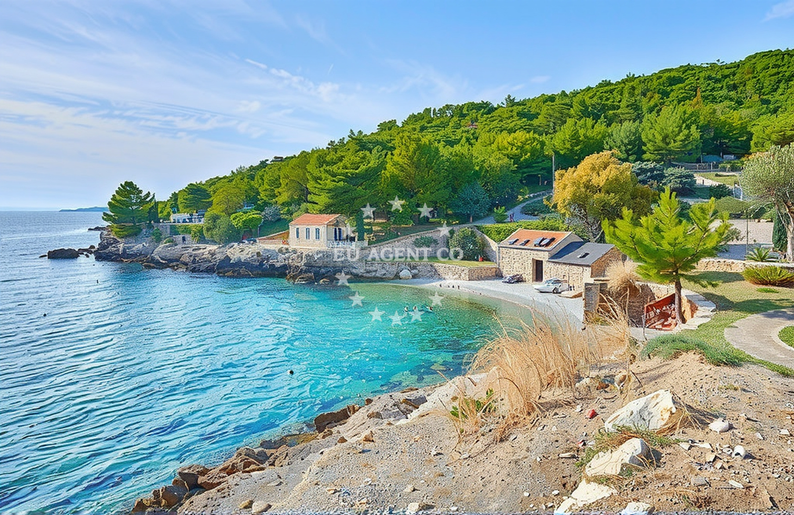 Shoreline and swimming area at Veli Črvanj, Zastražišće (Hvar) in Veli Črvanj