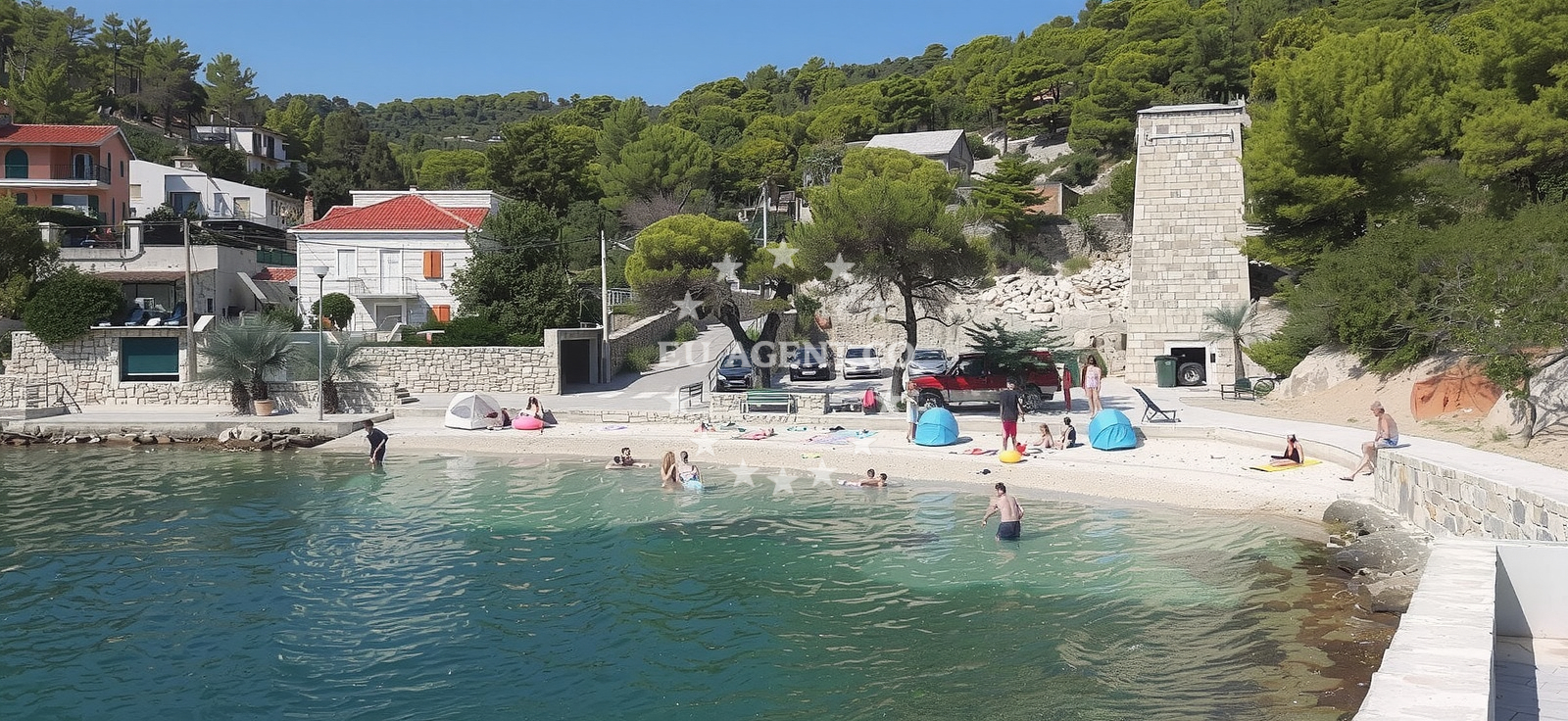 Shoreline and swimming area at Veli Dolacbeach in Sv. Nikole 27, Stomorska