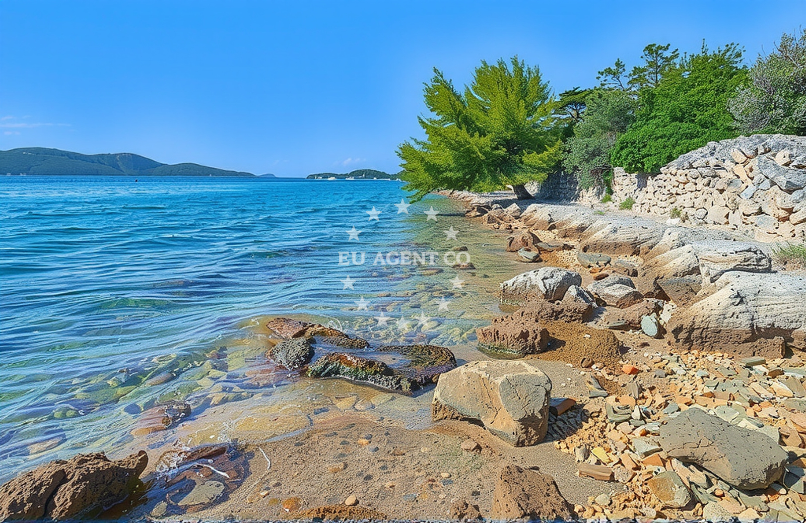 Sea and coastal view of Veli kus, Rivanj (Rivanj) in Veli kus