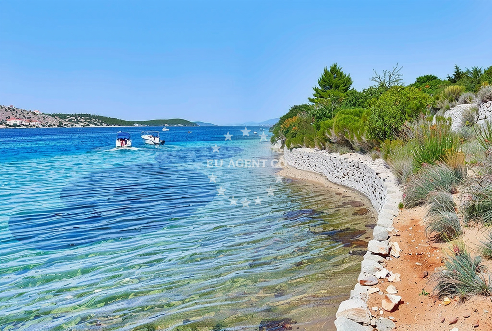 Shoreline and swimming area at Veli Pelin, Barbat na Rabu (Rab) in Veli Pelin