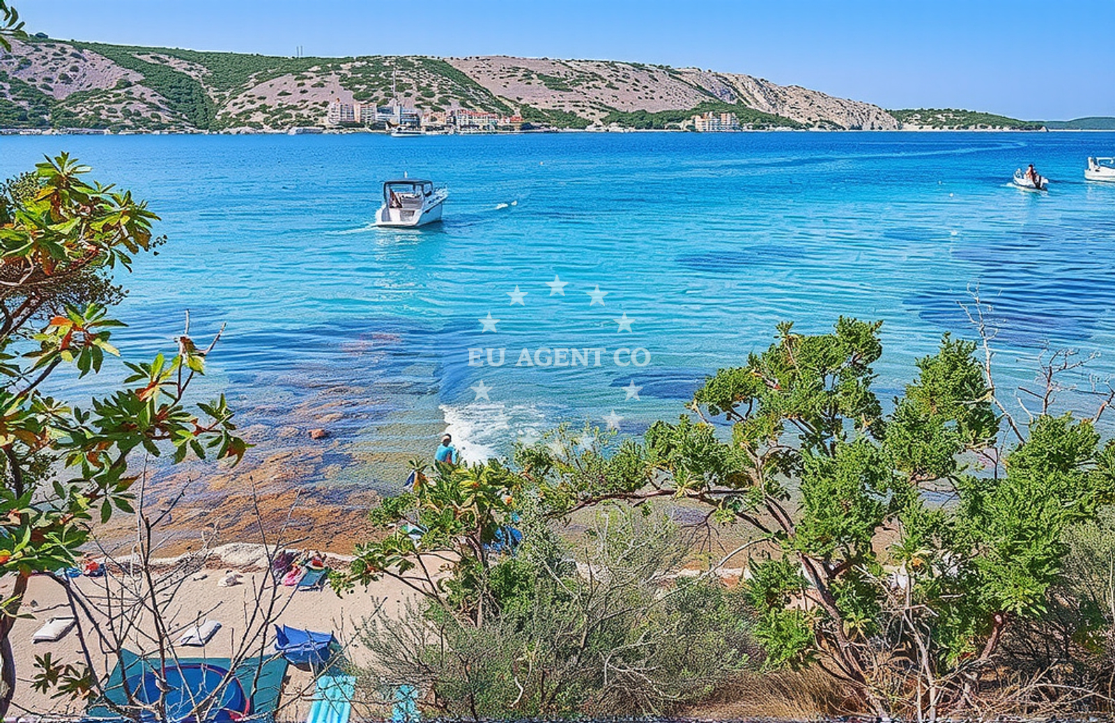 Beach facilities and surroundings at Veli Pelin, Barbat na Rabu (Rab) in Veli Pelin