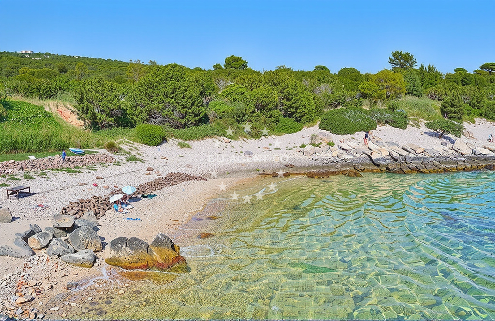 Sea and coastal view of Veli vrh, Žirje (Žirje) in Veli vrh