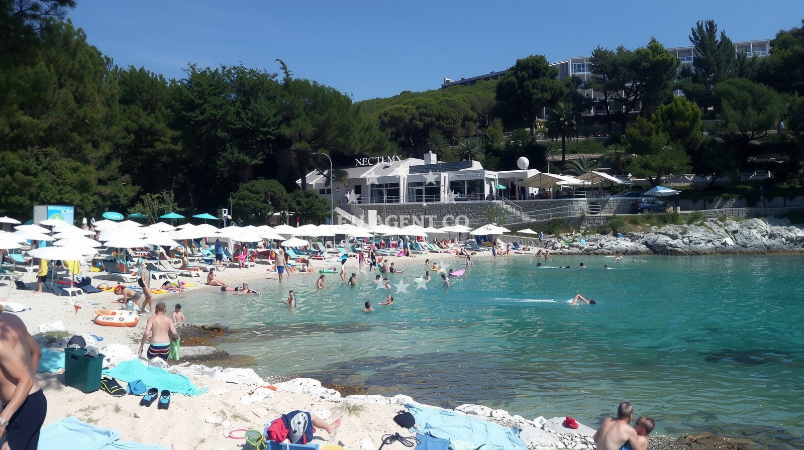 Shoreline and swimming area at Veli Zal in Suncana Uvala 4, Mali Lošinj