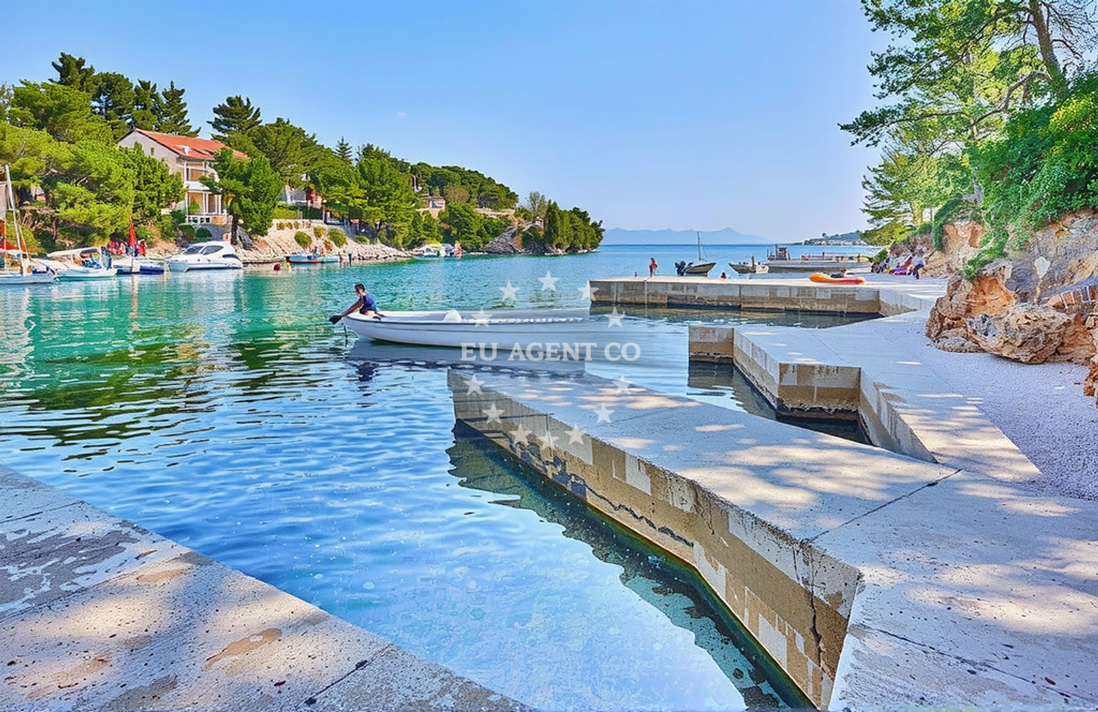 Sea and coastal view of Velika Basina, Vrbanj (Hvar) in Velika Basina