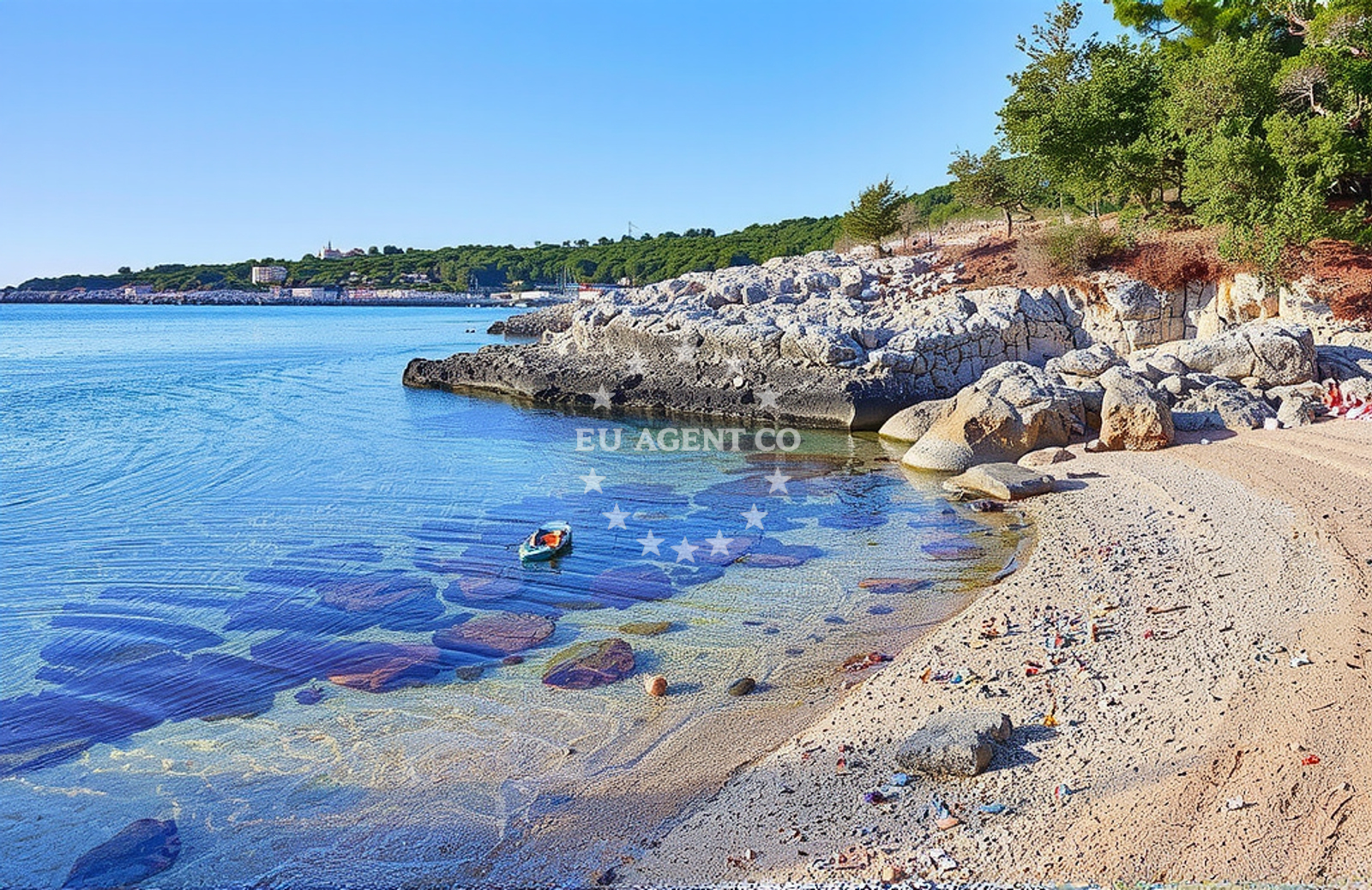 Sea and coastal view of Velika Tizna, Ćunski (Lošinj) in Velika Tizna