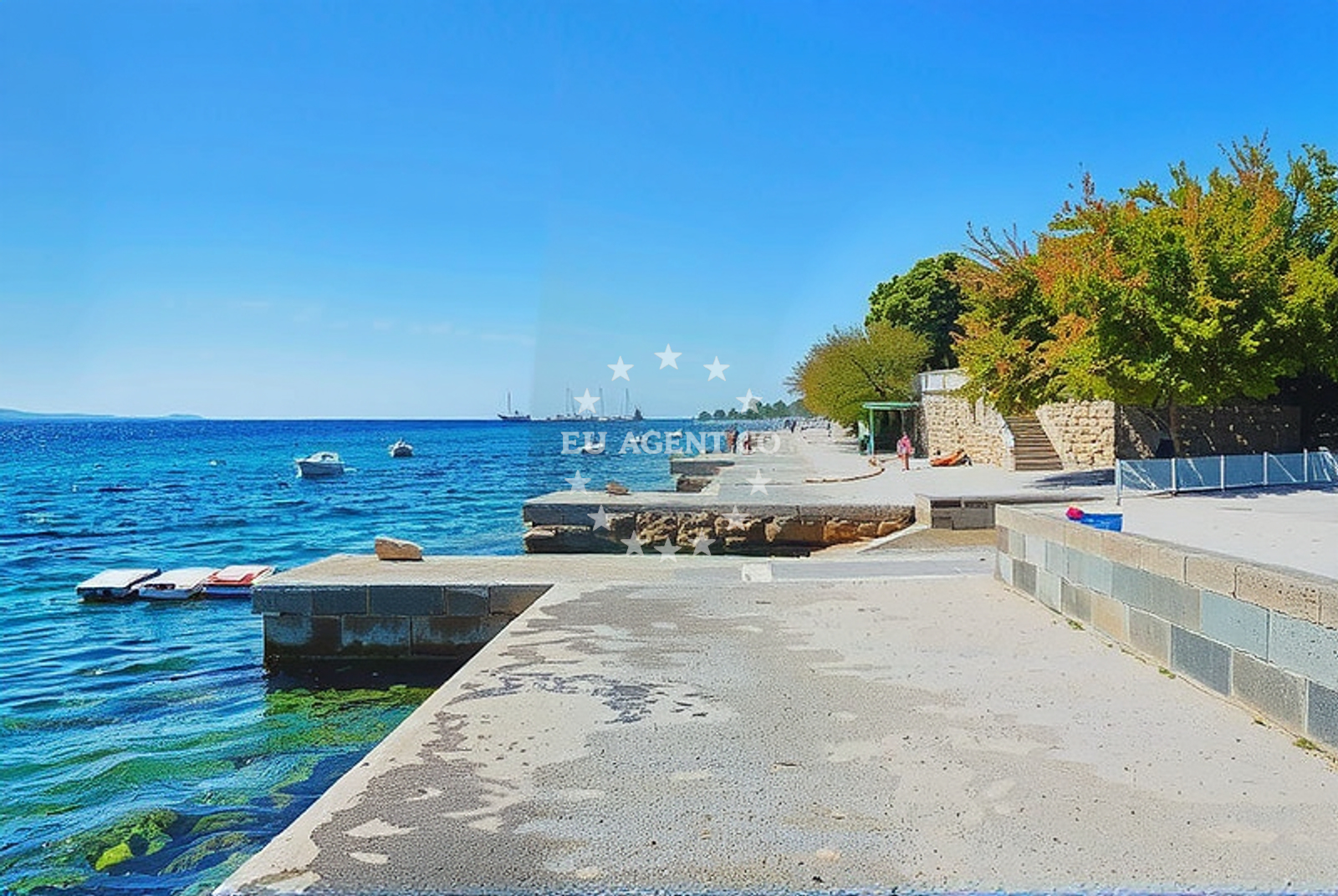 Sea and coastal view of Veliki mul, Kožino in Veliki mul