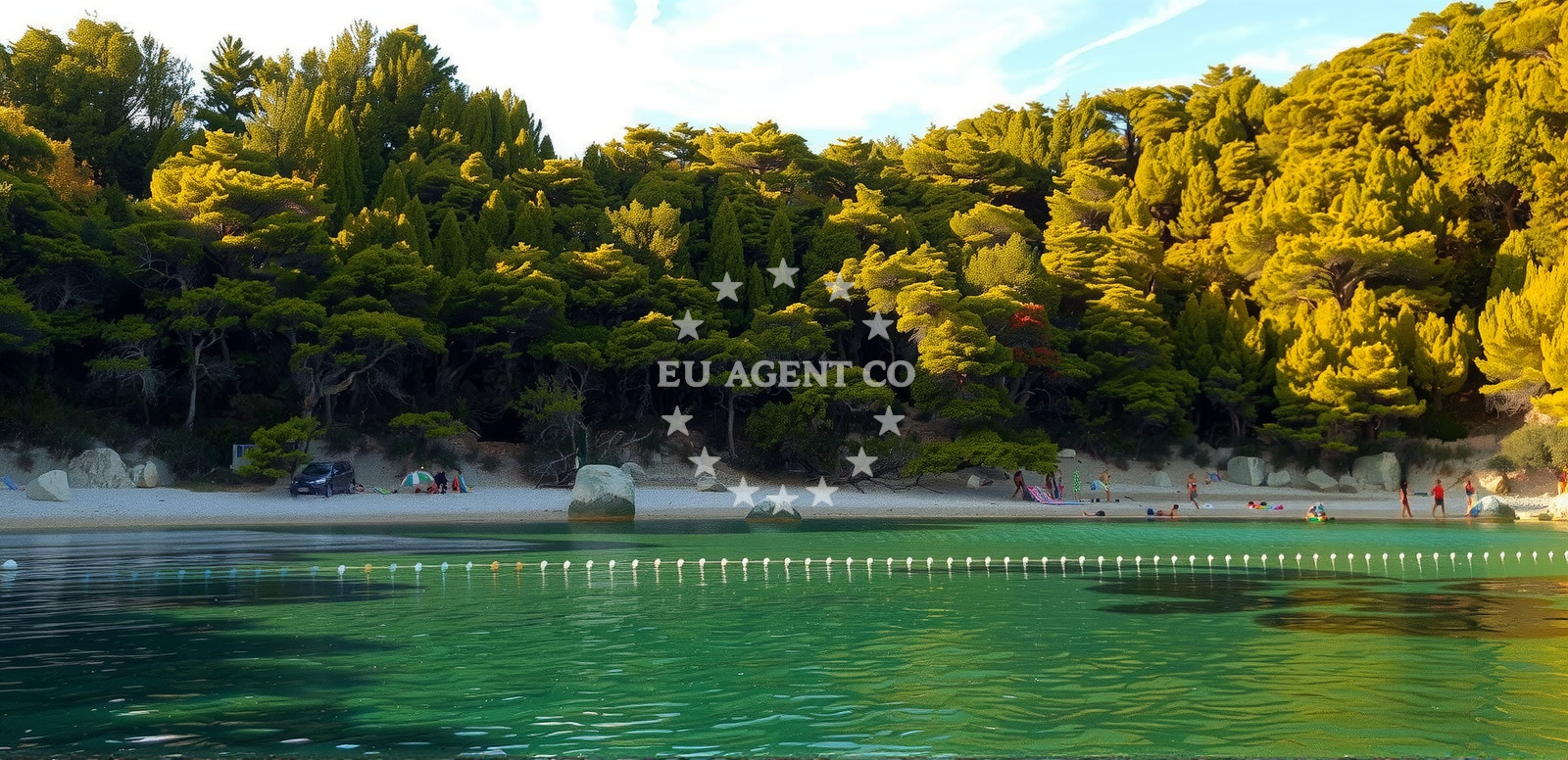 Sea and coastal view of Velo Borce beach in Milna 11, Hvar