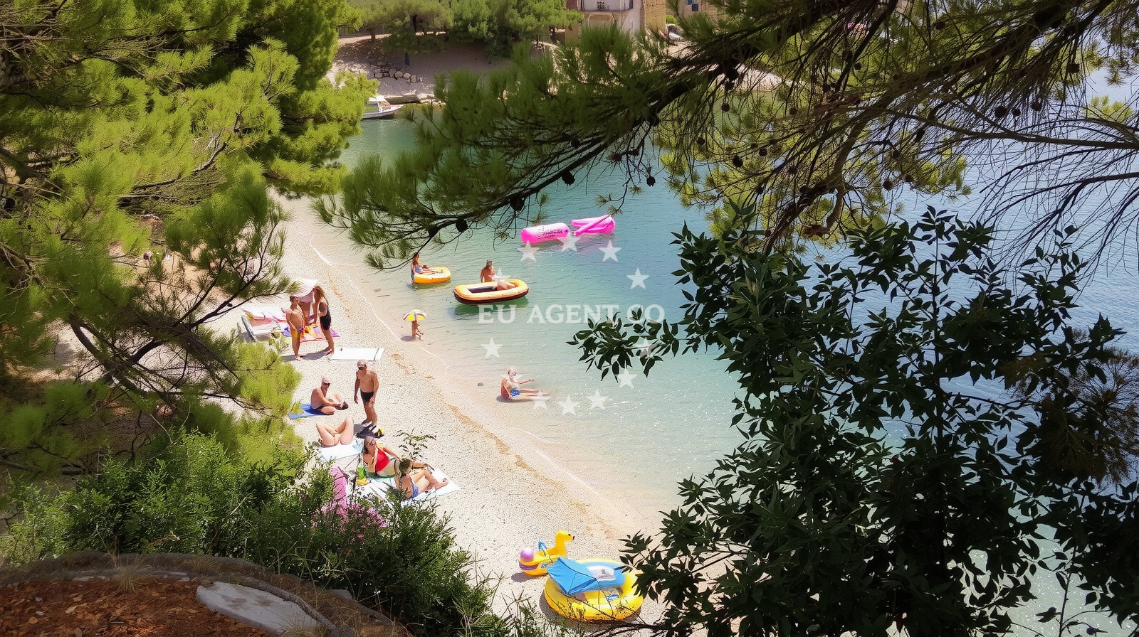 Shoreline and swimming area at Veprinova beach in Gdinj 268, Gdinj