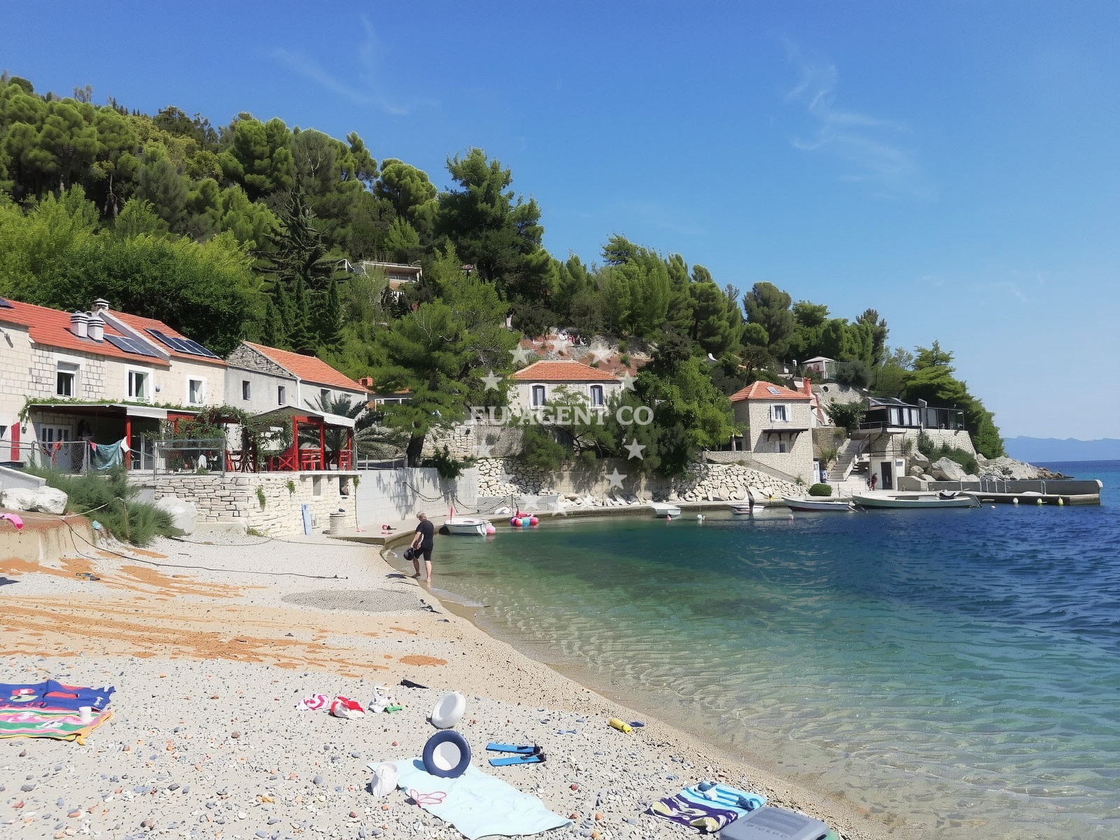Sea and coastal view of Veprinova beach in Gdinj 268, Gdinj