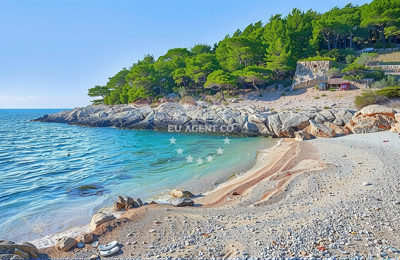 Shoreline and swimming area at Versteckte bay in Milna 3rd floor, Milna